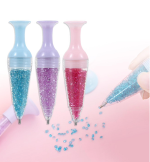 Vaseformet diamant pen i 3 flotte farver