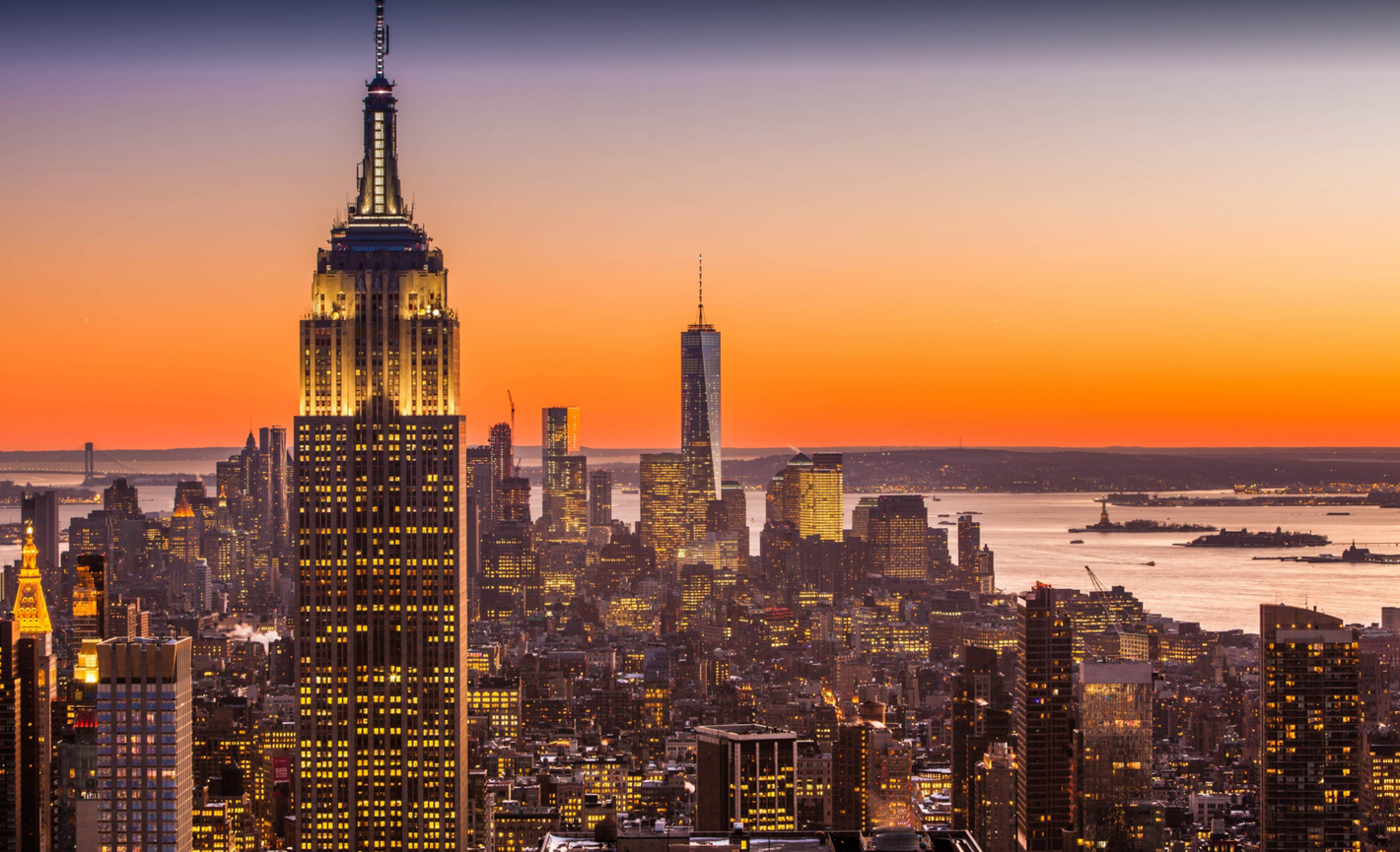 Skyline med skyskrabere