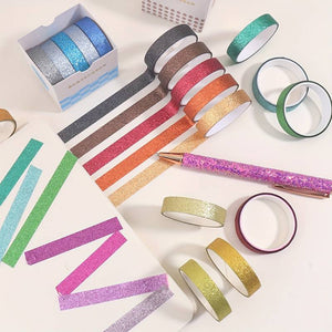 Mini washi tape i flotte glimmerfarver