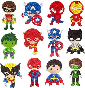 Klistermærker med superhelte - 12 stk