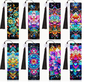 Diamond paint bgmærke med lotusblomster. 8 forskellige motiver.