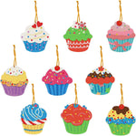 Diamond painting ophæng med farverige cupcakes. 9 forskellige varianter.