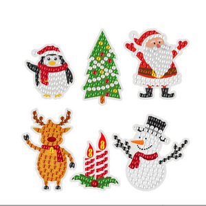 Diamond paint klistermærker med julemotiver.