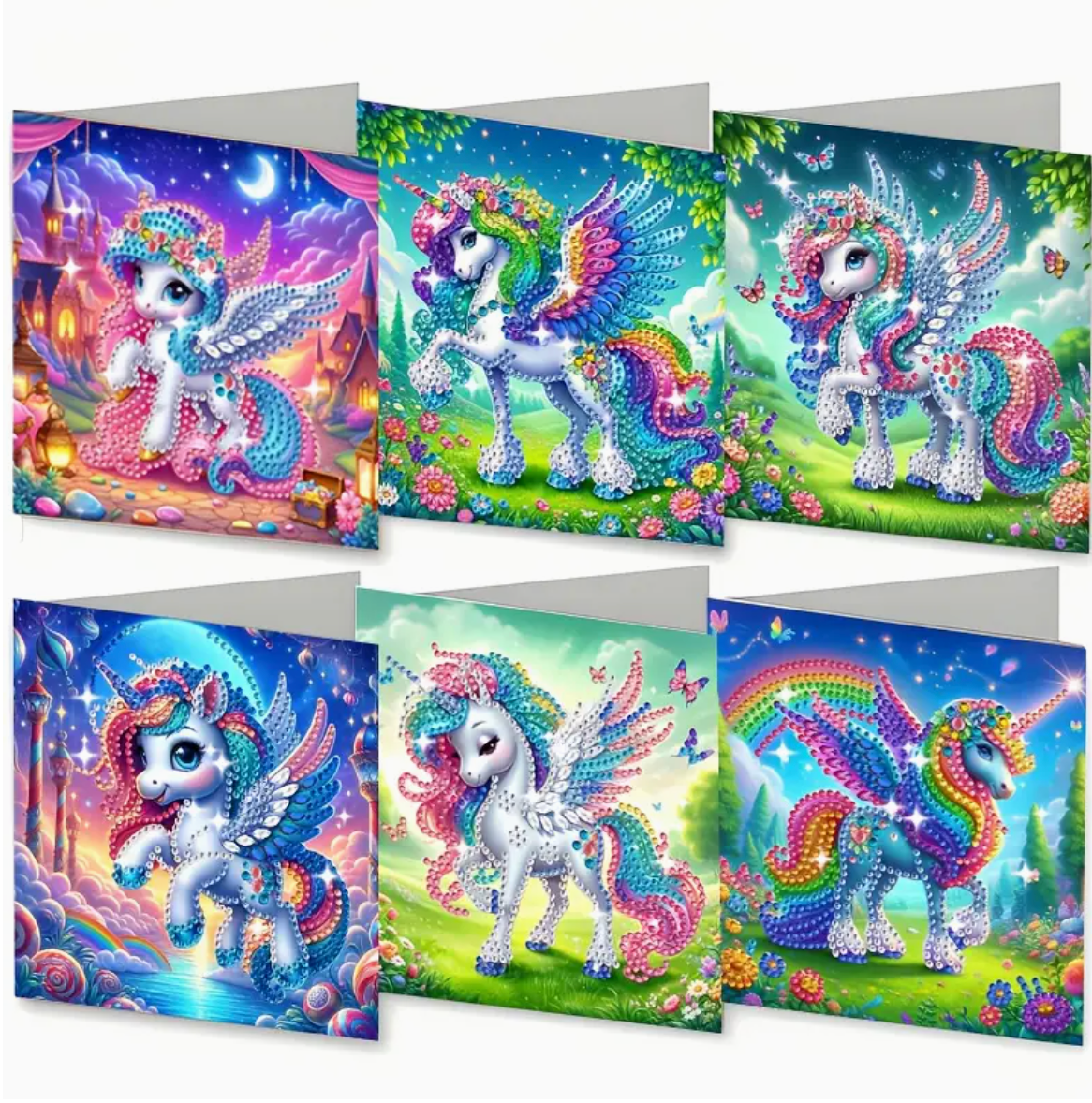 Kort med skønne enhjørninger