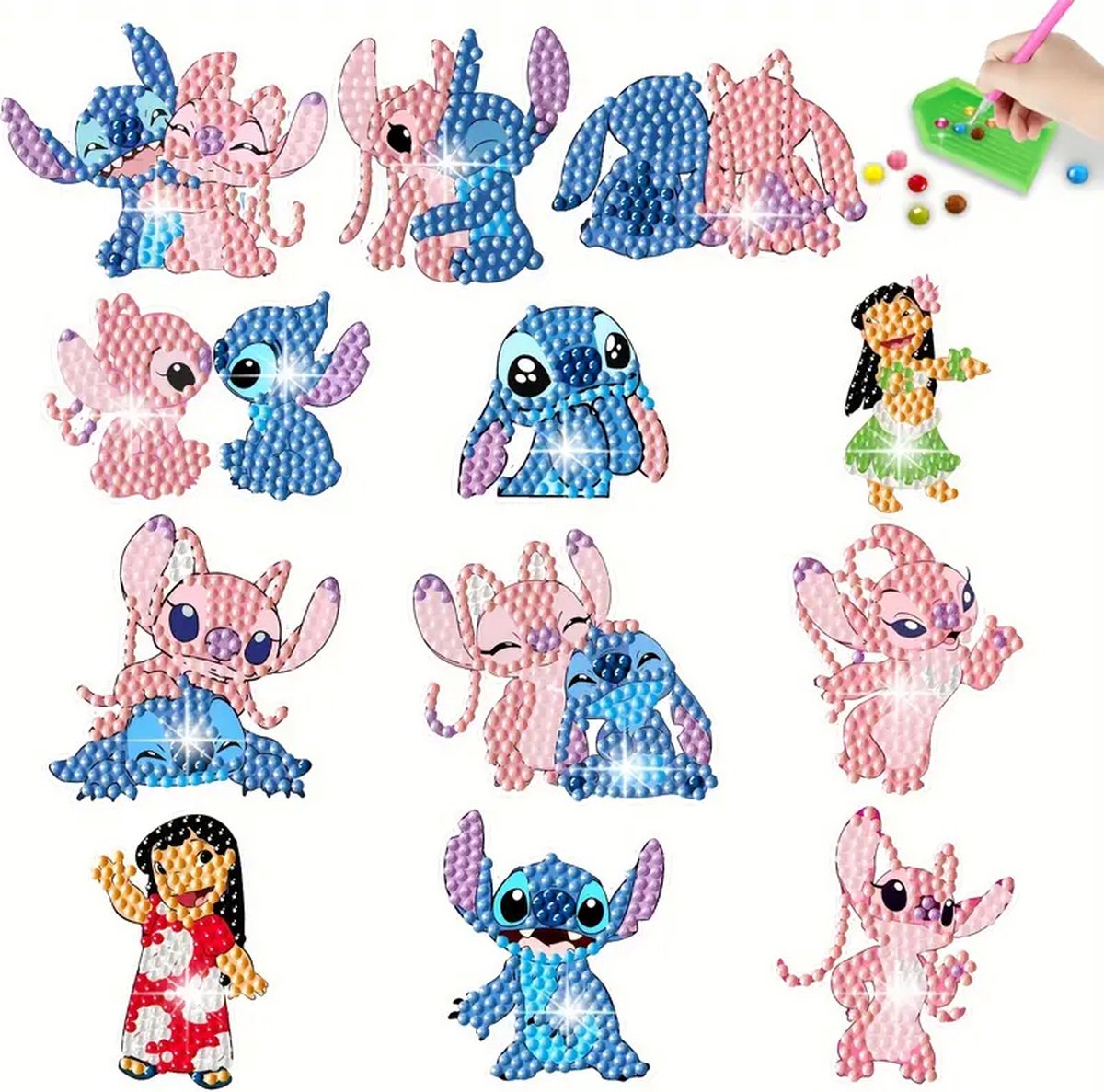 Klistermærker med Lilo og Stitch - 12 stk