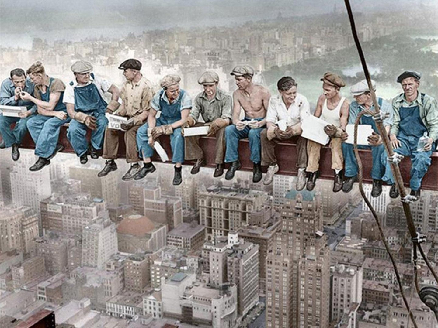 Mænd, Arbejdere, New York, Rockefeller Center, Frokost, Stålbjælke, Udsigt, USA, Amerika