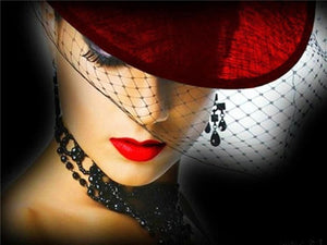 Kvinde, Ansigt, Hat, Rød, Sort/hvid, Røde læber, Sensualitet