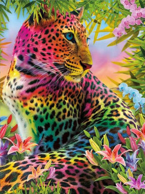 Dyr, Leopard, Multifarvet, Blomster, Jungle, Orkidé, Kat, Kattedyr