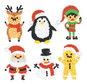 Juleklistermærker med Pingvin og kagemand