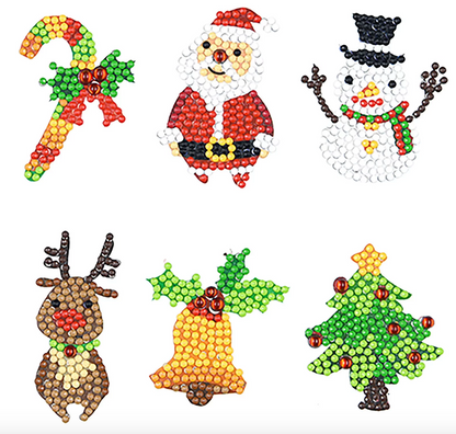 Juleklistermærker med juletræ og slikstok