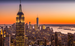 Skyline med skyskrabere