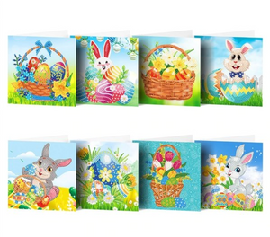 Påskekort 8 stk med søde motiver