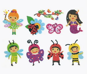 Klistermærker med søde piger i insektkostumer