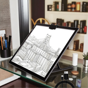 Lysplade i A3 størrelse med Stander & Batteri