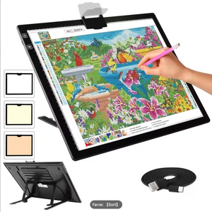 Lysplade i A3 størrelse med Stander & Batteri