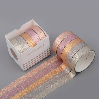 Mini washi tape i flotte glimmerfarver