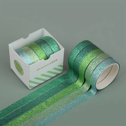 Mini washi tape i flotte glimmerfarver