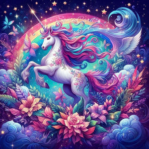 Stejlende enhjørning i måneskin